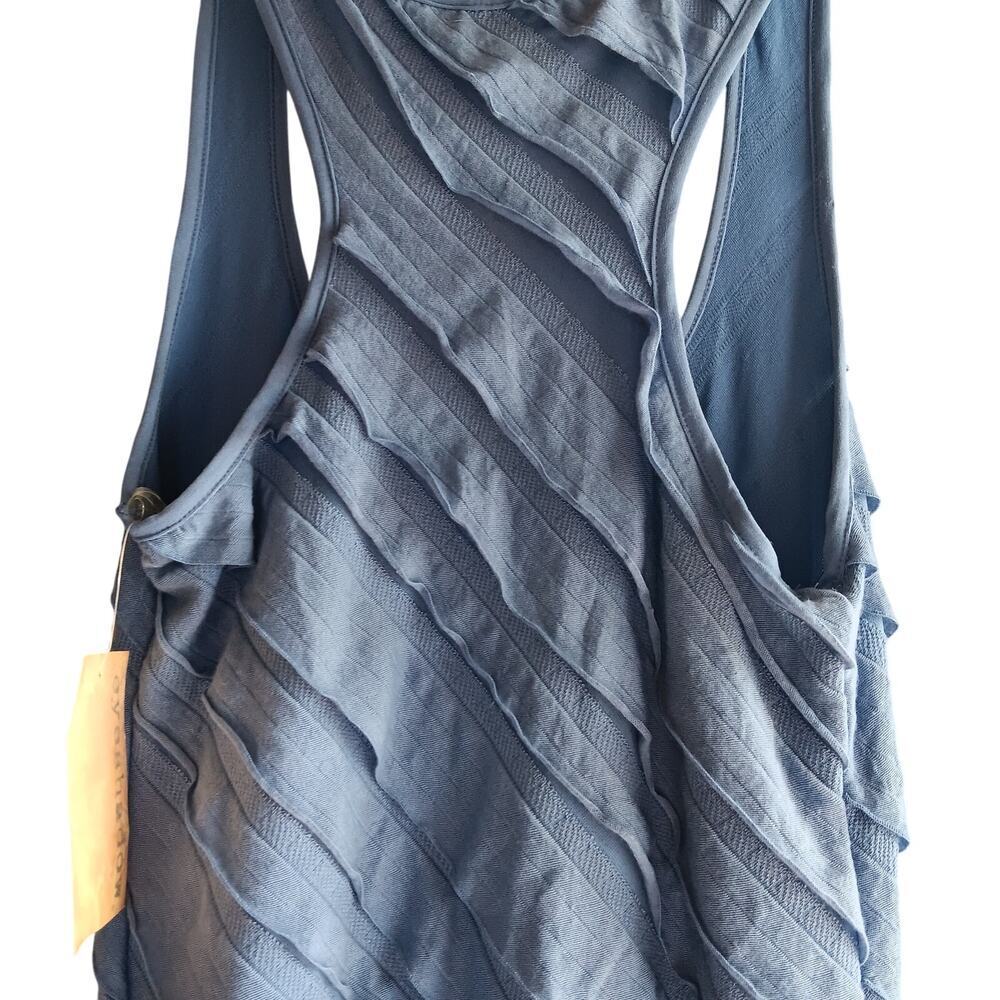 NWT Eyeshadow Large Blue Razorback Tank Top with Ruffle Tiers CUTE! - Picture 5 of 5